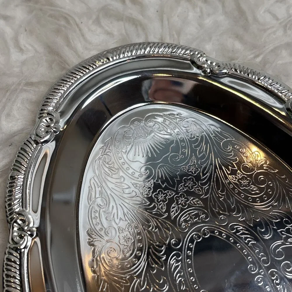 Elegant Silver plated Serving Tray By Old Hampshire Approx 10